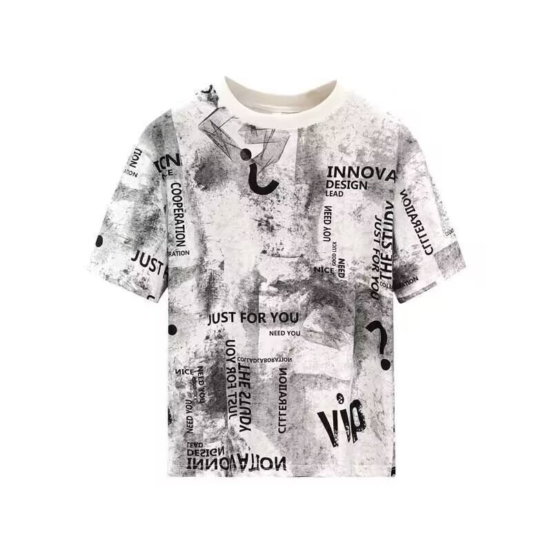 Herren T-Shirt mit kreativem Druckdesign und lockerer Passform Drune