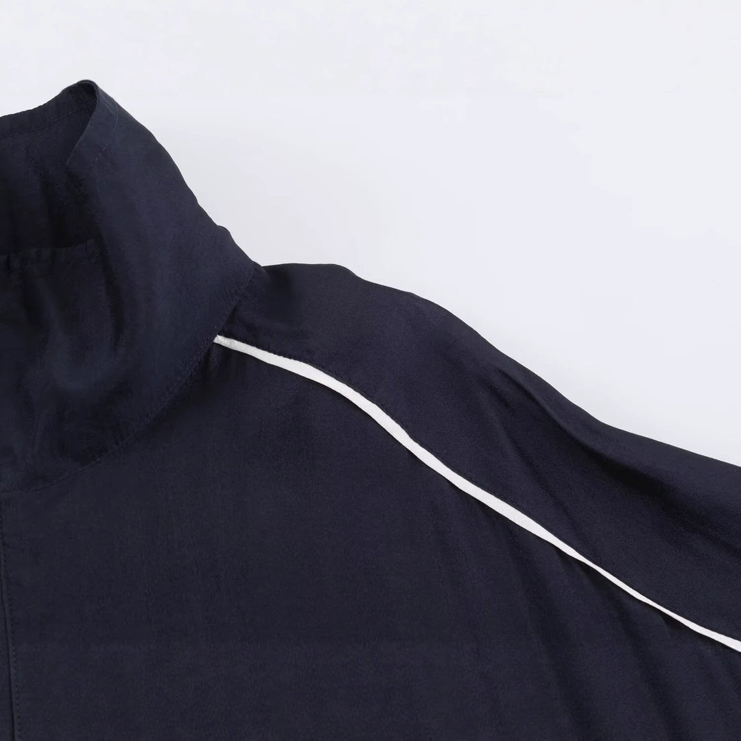 Damen Kurz geschnittene Windjacke mit hohem Kragen und elastischem Saum Drune