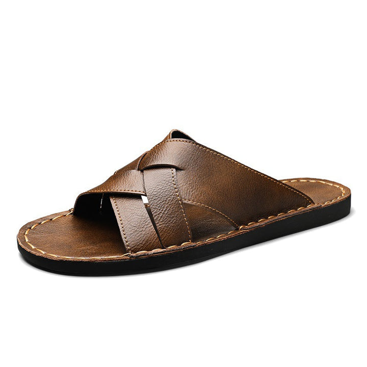 Herren Elegante und bequeme Leder-Sandalen mit verstellbarem Riemensystem Drune