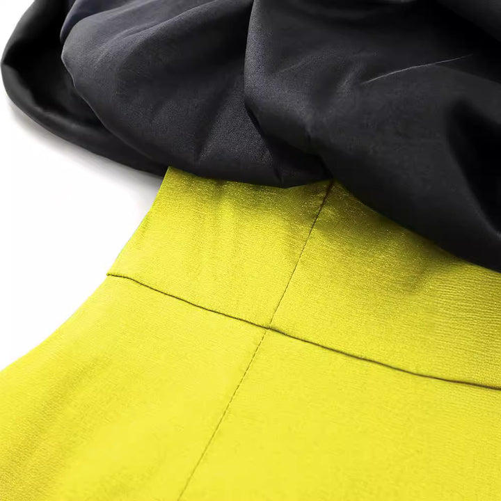 Damen figurbetontes Kleid mit voluminösem Rüschensaum Drune