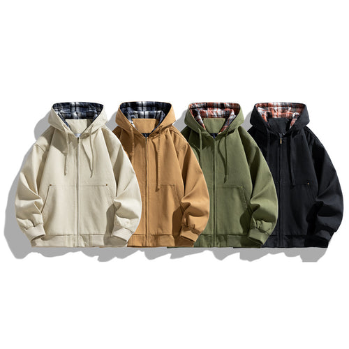 Herren Sportliche Kapuzenjacke mit Fleece-Futter Drune