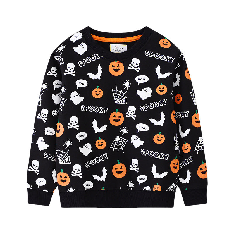 Kinder Sweatshirt mit gruseligem Halloween-Motiv Drune