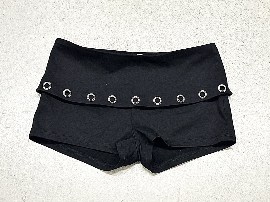 Damen Sportliche Shorts mit kontrastierendem Bund und eleganten Ösen Drune