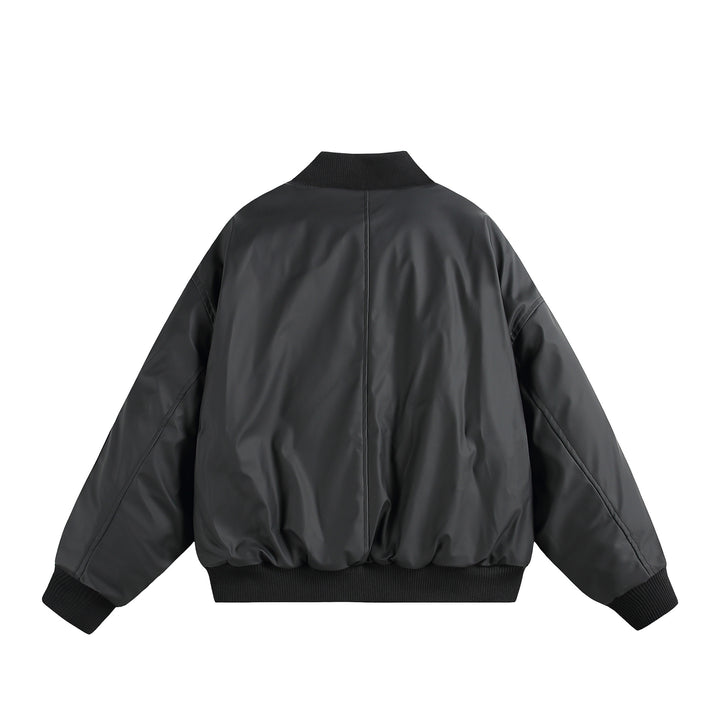 Unisex Kurz geschnittene Oversize-Pufferjacke mit Utility-Ärmeltasche und Rippenbündchen Drune