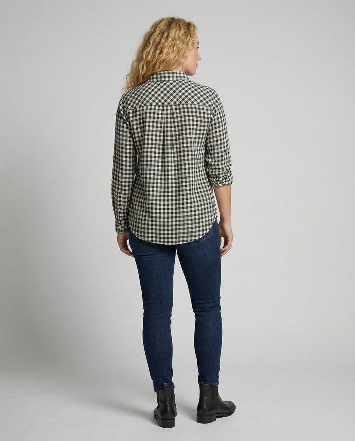Damen Kariertes Hemd Oversize Drune