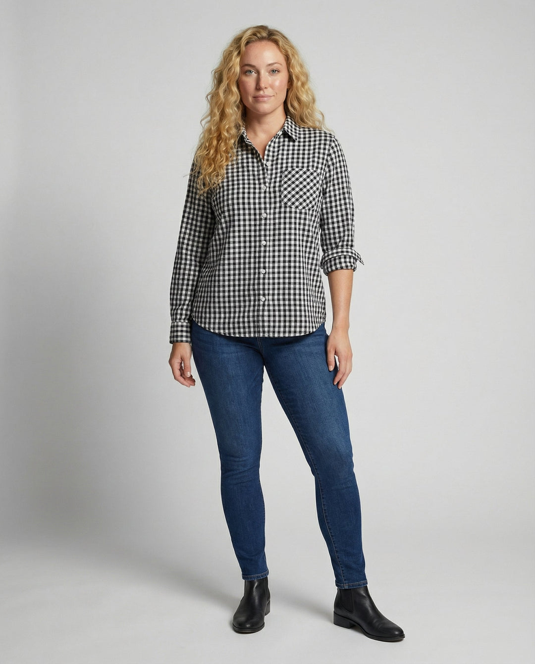 Damen Kariertes Hemd Oversize Drune