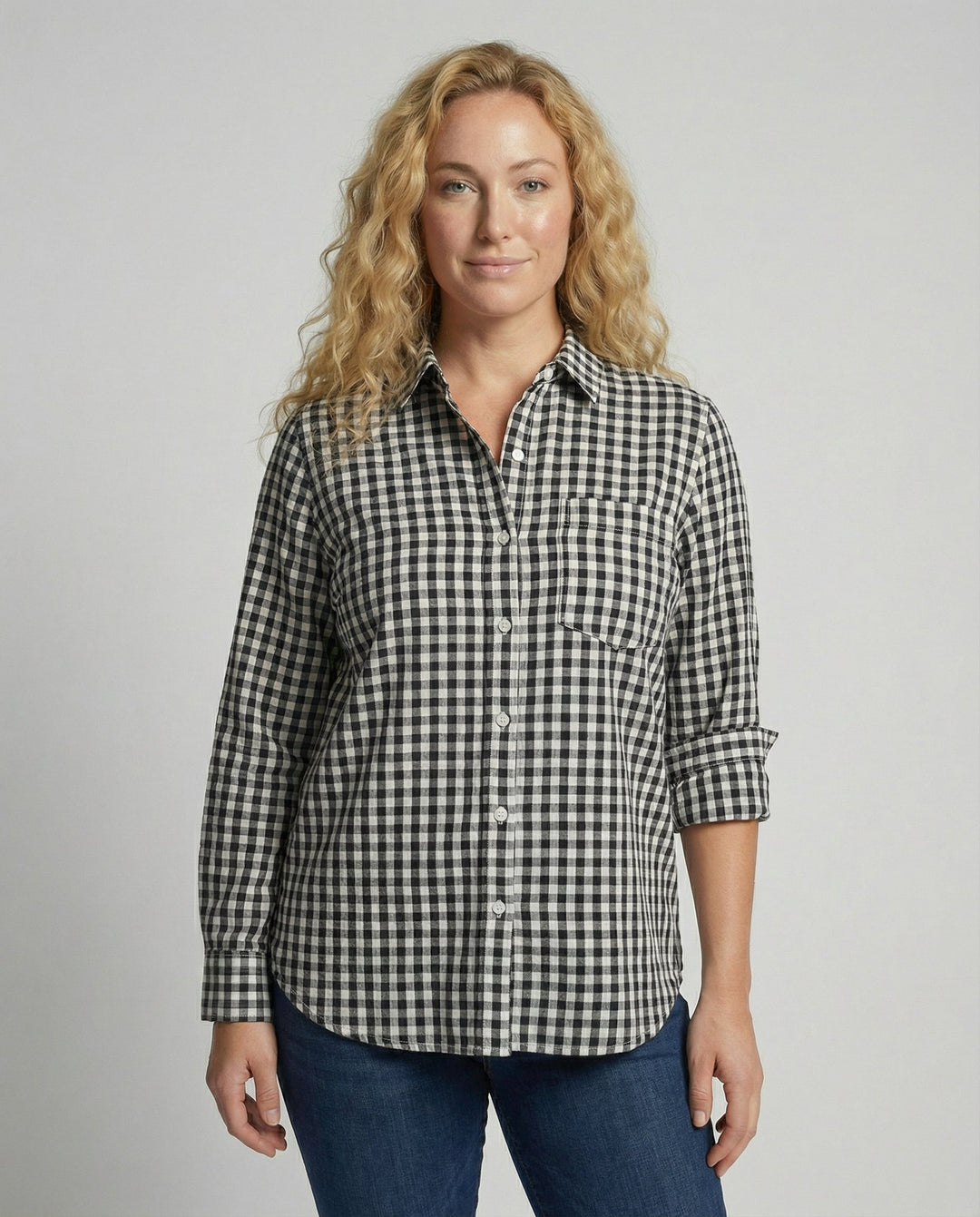Damen Kariertes Hemd Oversize Drune