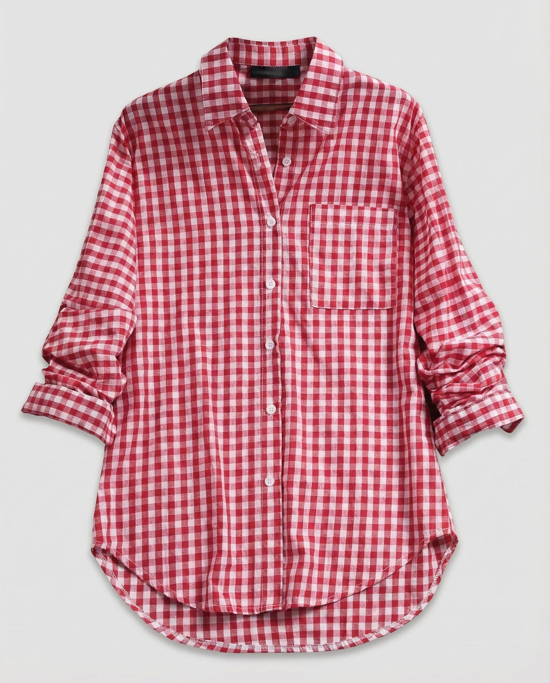 Damen Kariertes Hemd Oversize Drune