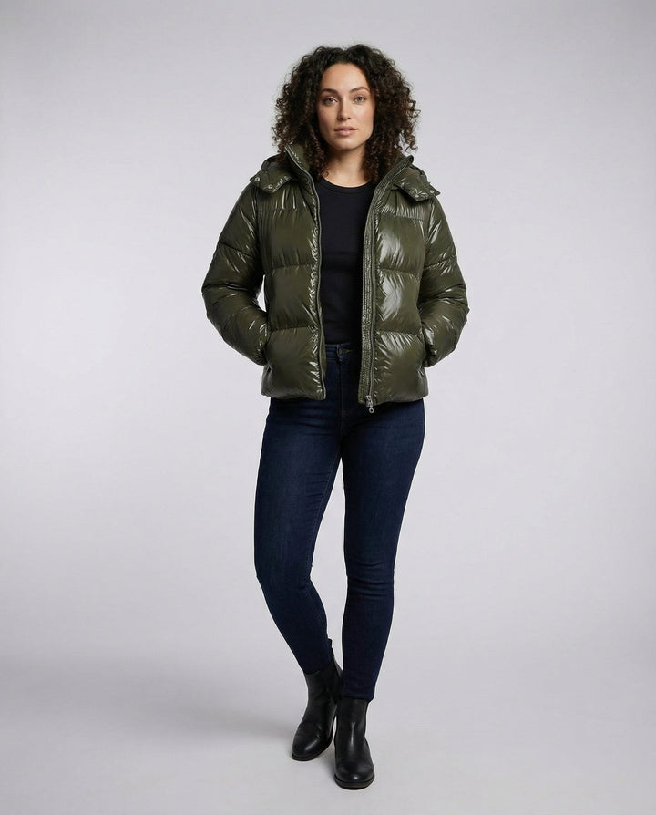 Damen Puffy Jacke Kapuze | Drune