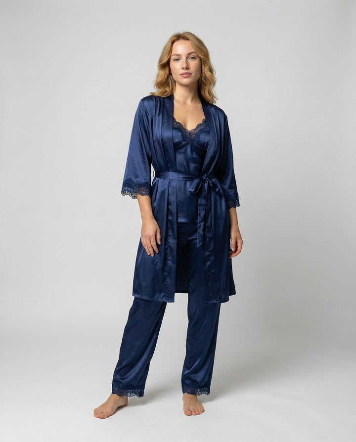 Luxuriöses Seiden Pyjama Set Damen Drune