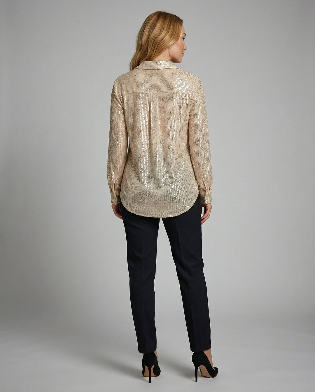 Glitzernde Oversize Bluse Damen | Heidi-Mode