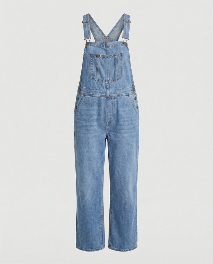 Damen Latzhose Jeans im lässigen Schnitt mit Taschen