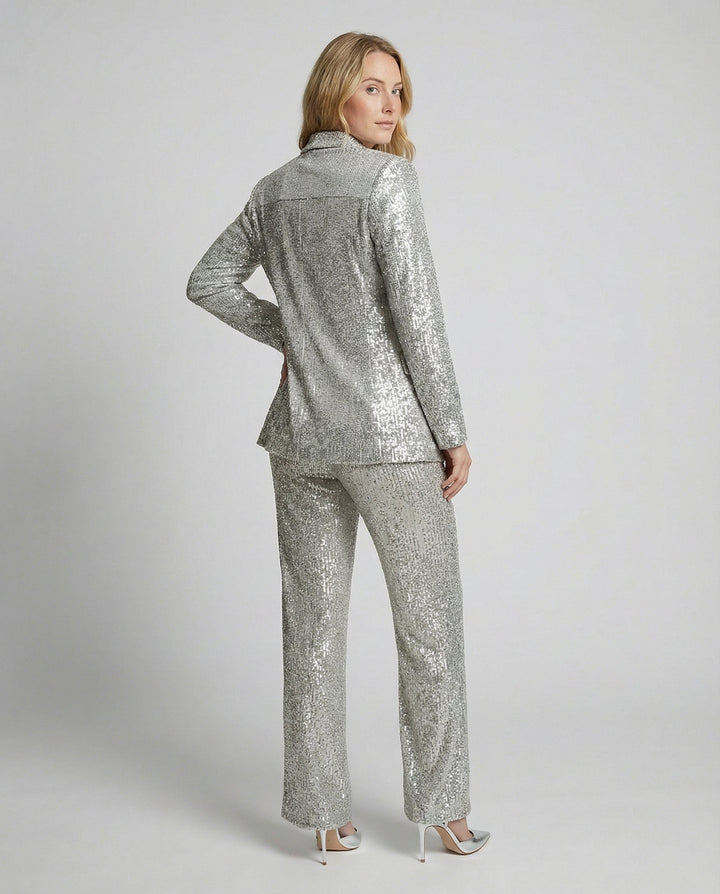 Damen Glitzerndes Blazeranzug mit weitem Bein und schimmernden Pailletten Drune