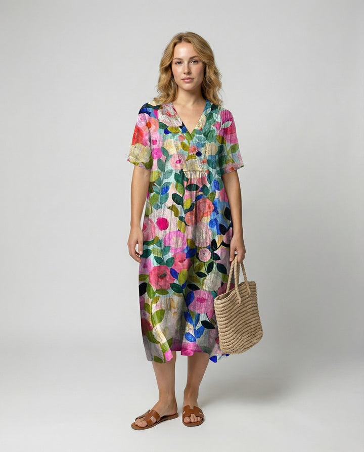 Luftiges Blumen Sommerkleid Damen Drune