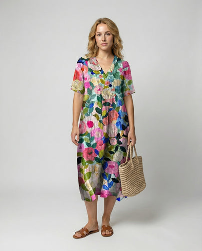Luftiges Blumen Sommerkleid Damen Drune