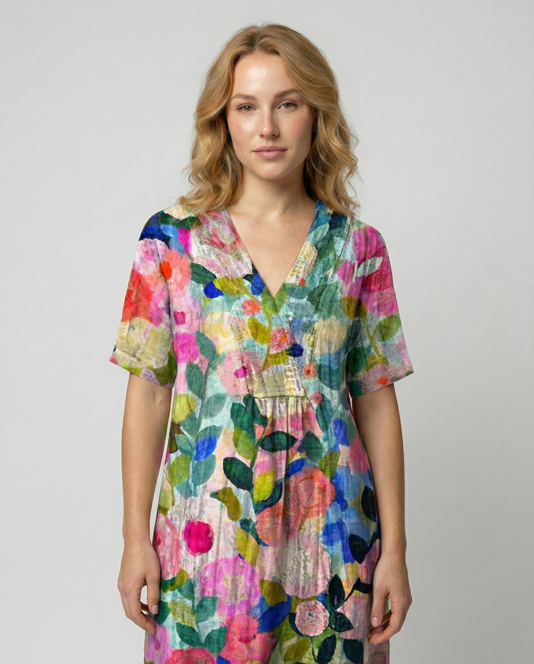 Luftiges Blumen Sommerkleid Damen Drune