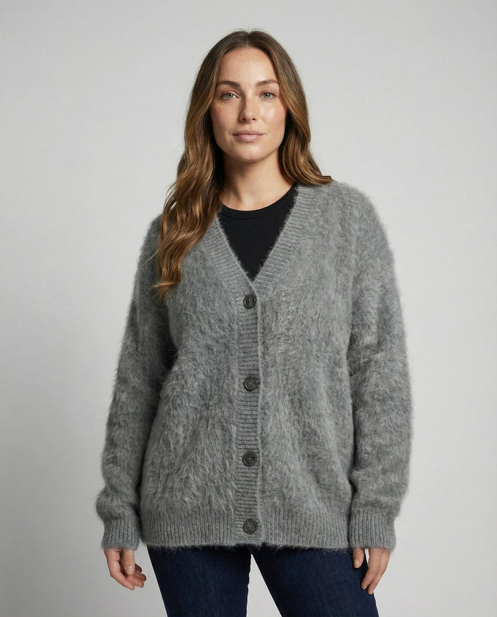 Kuschelige Mohair Strickjacke Damen | Drune
