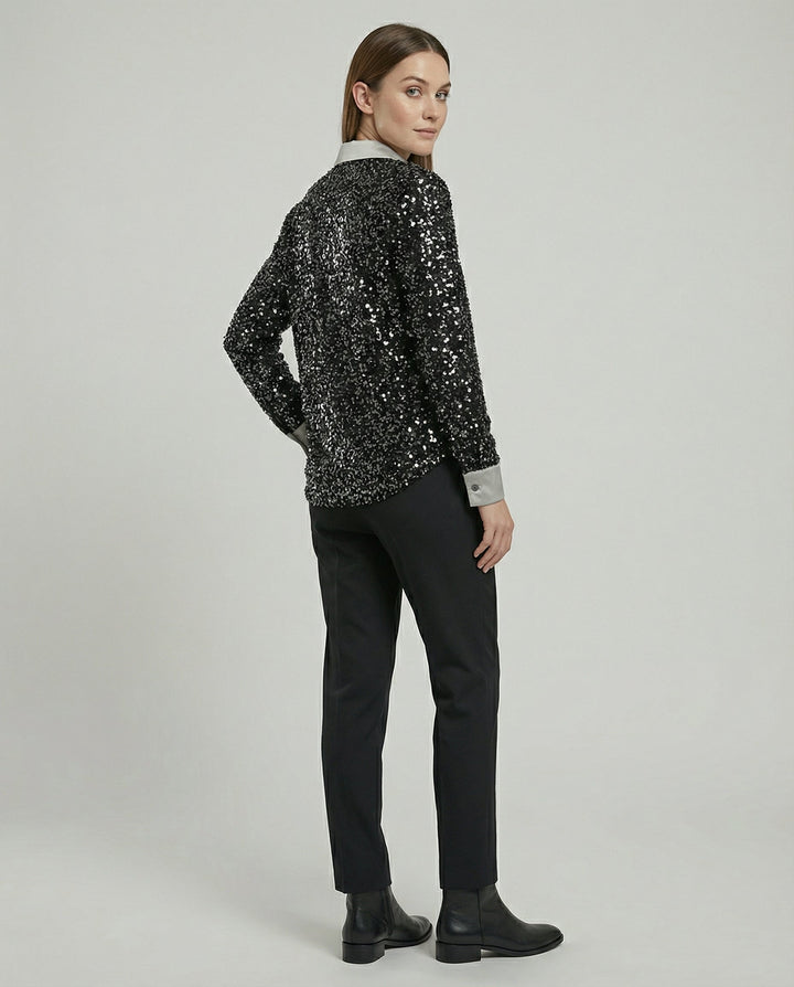 Glitzernde Damen Paillettenbluse | Drune