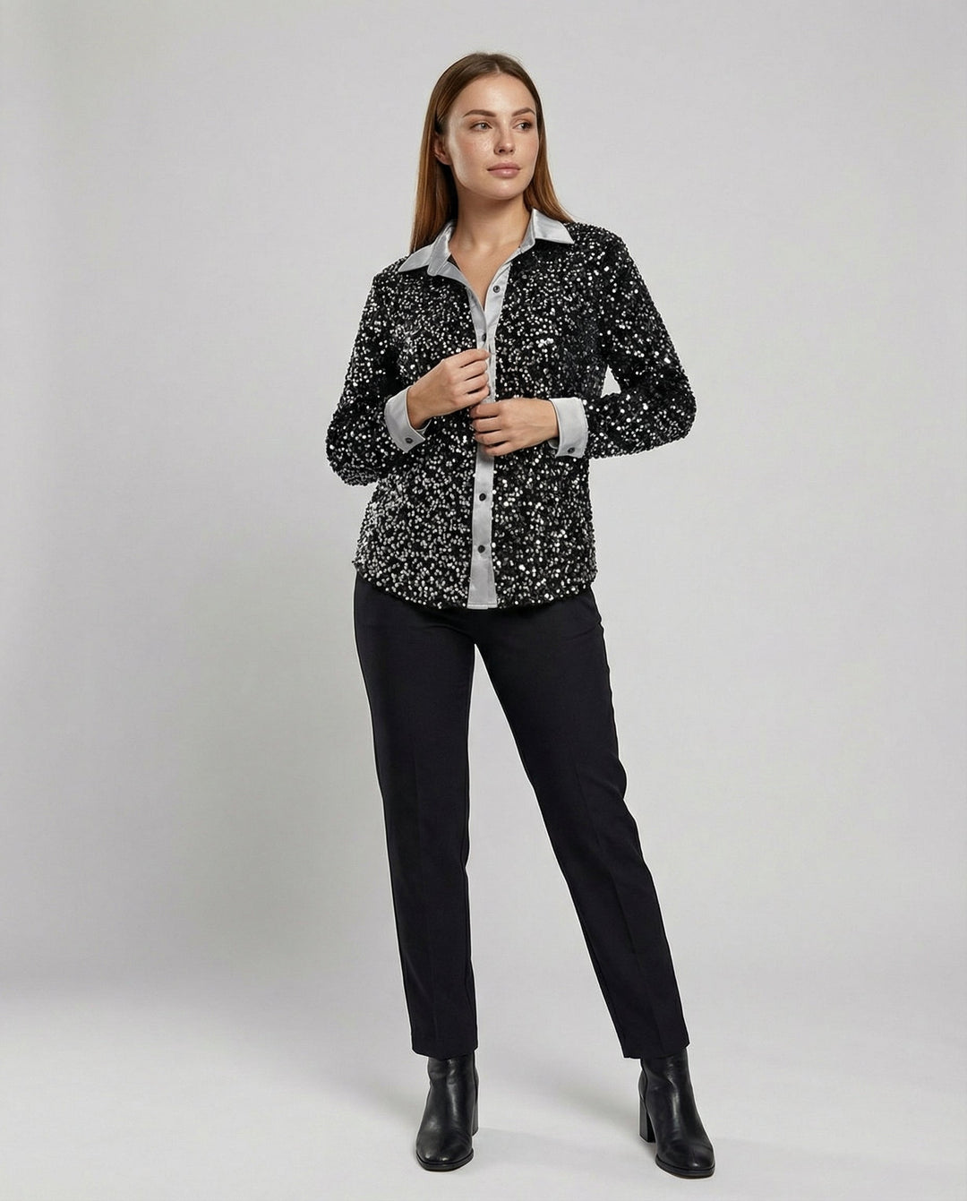 Glitzernde Damen Paillettenbluse | Drune