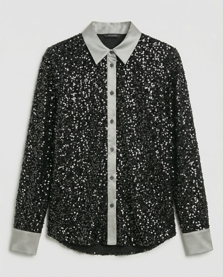 Glitzernde Damen Paillettenbluse | Drune