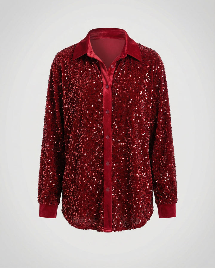 Glitzernde Damen Paillettenbluse | Drune