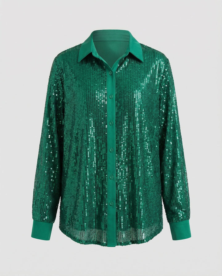 Glitzernde Damen Paillettenbluse | Drune