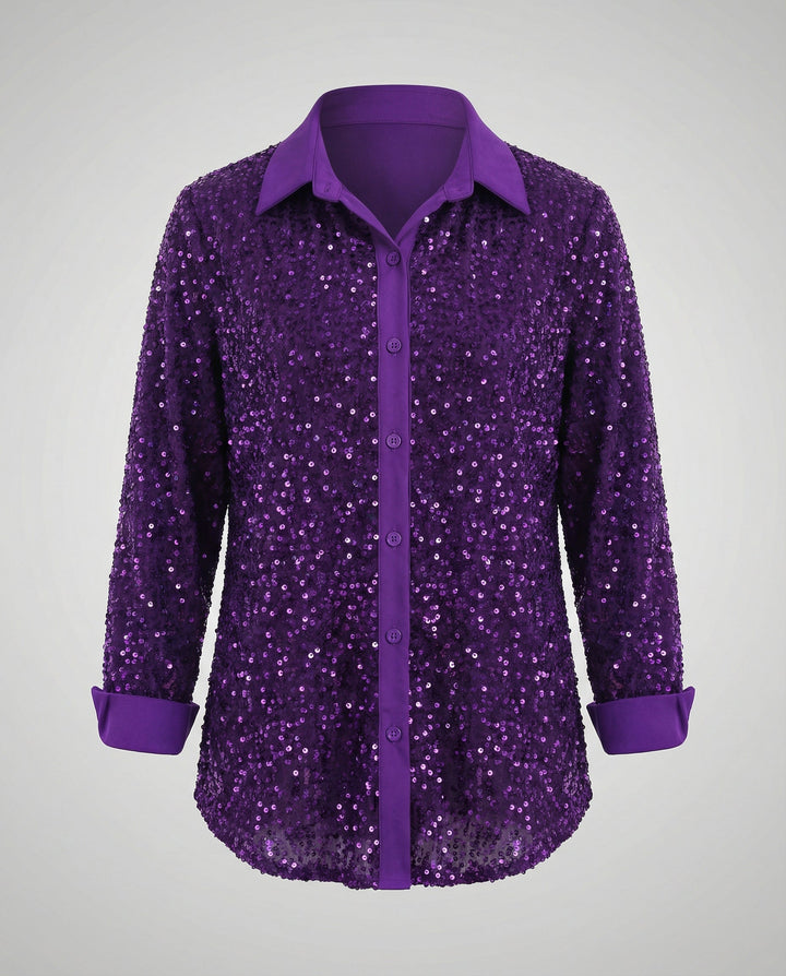 Glitzernde Damen Paillettenbluse | Drune