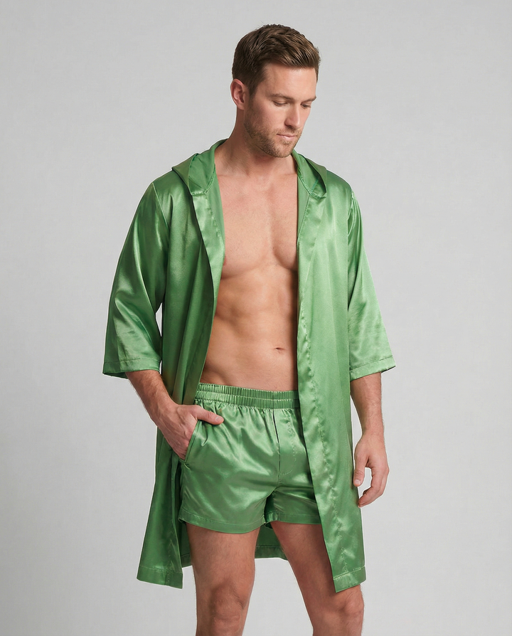 Herren Satin Bademantel Drune
