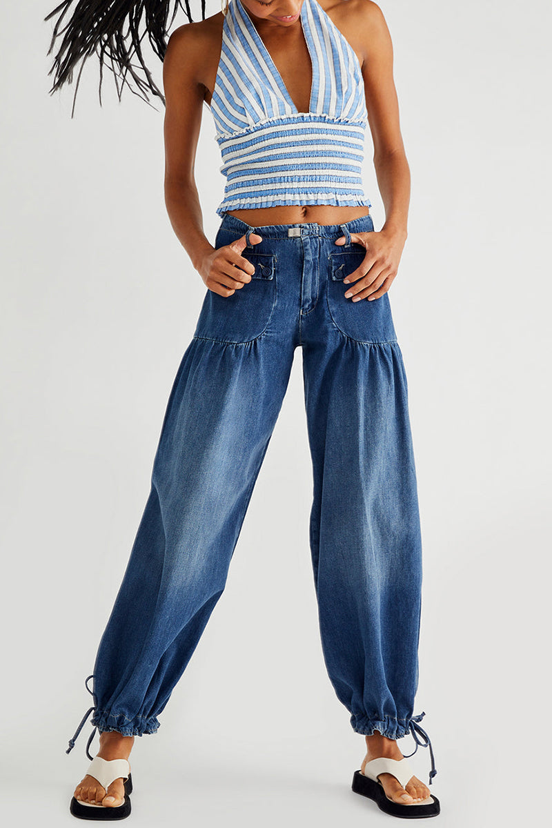 Drune | Taschen Schnürung Ballon Jeans