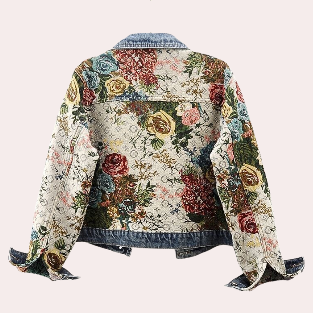 Drune | Elegante Blumen Denimjacke für Damen für den Herbst