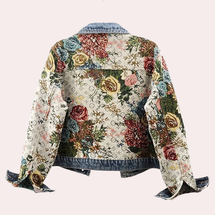 Drune | Elegante Blumen Denimjacke für Damen für den Herbst