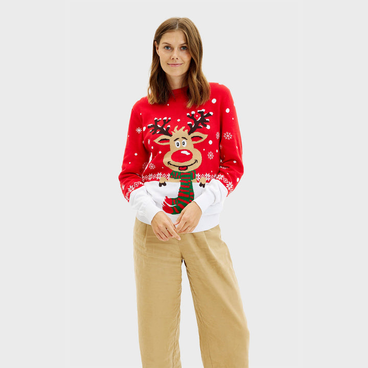 Drune | Rudolfs Weihnachtspullover Rot - Damen