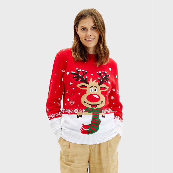 Drune | Rudolfs Weihnachtspullover Rot - Damen
