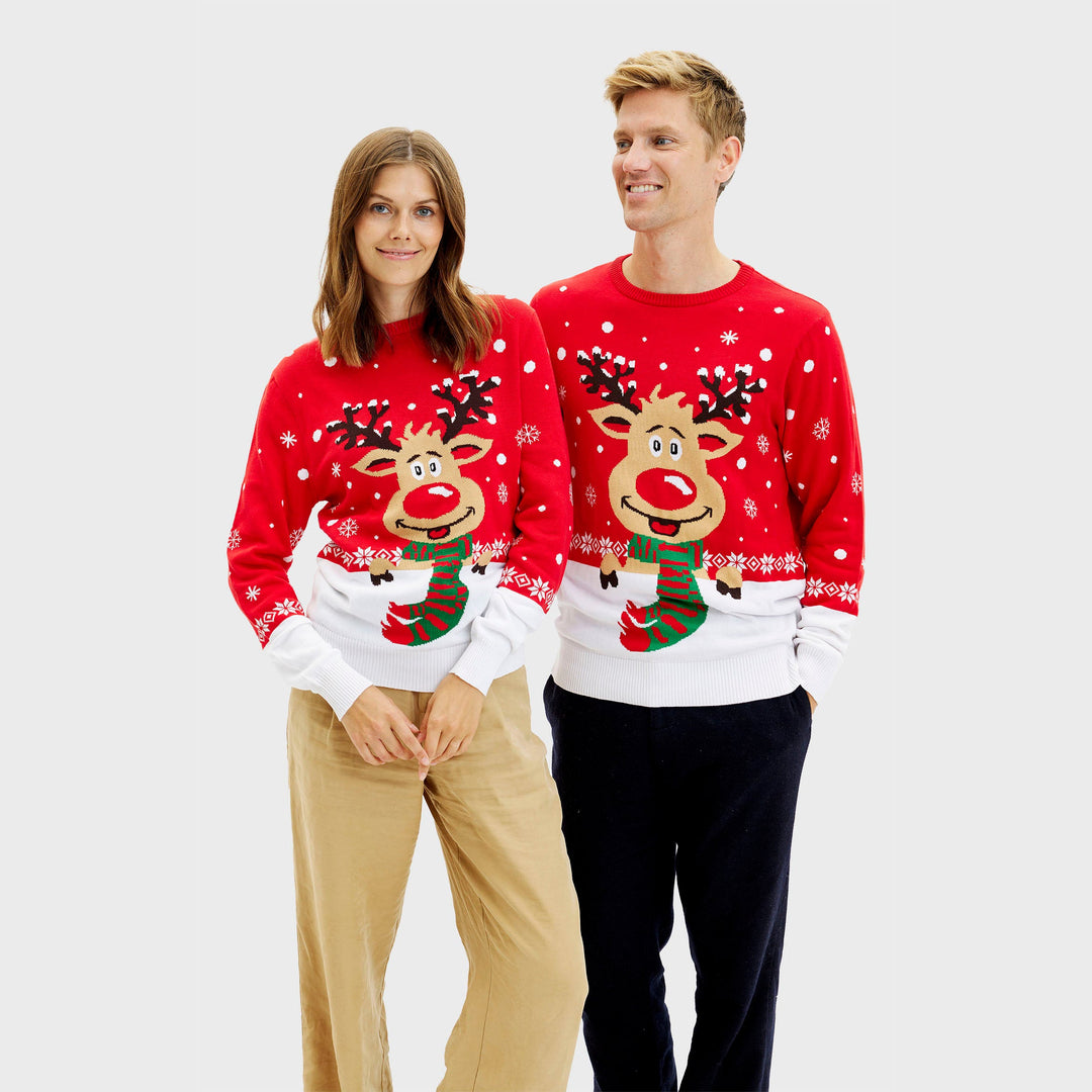 Drune | Rudolfs Weihnachtspullover Rot - Damen