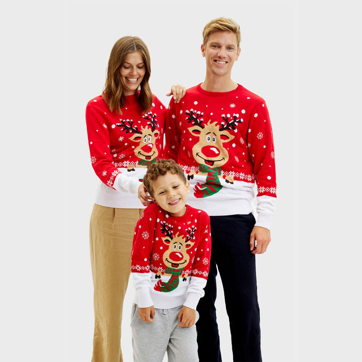 Drune | Rudolfs Weihnachtspullover Rot - Damen