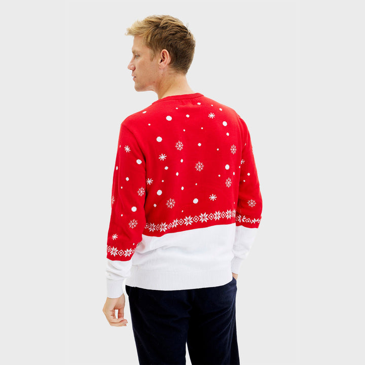 Drune | Rudolfs Weihnachtspullover Rot - Herren