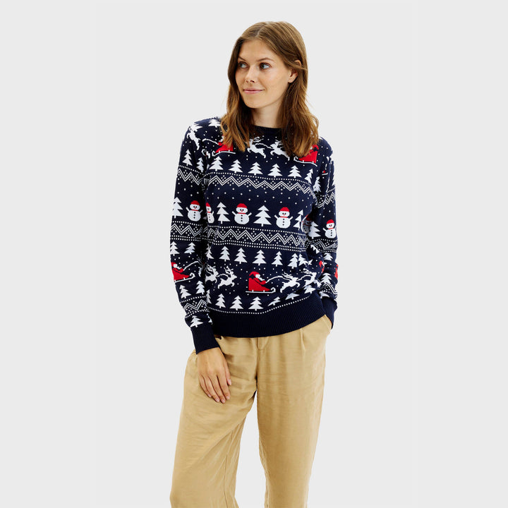 Drune | Der stilvolle WeihnachtsPullover Navy - Damen