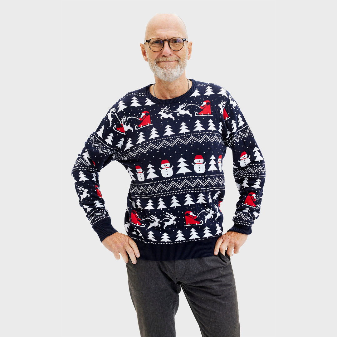 Drune | Der stilvolle Weihnachtspullover Navy - Herren