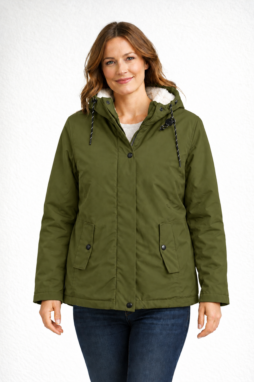 Drune | Damen Winterjacke mit Kapuze und Fleecefutter