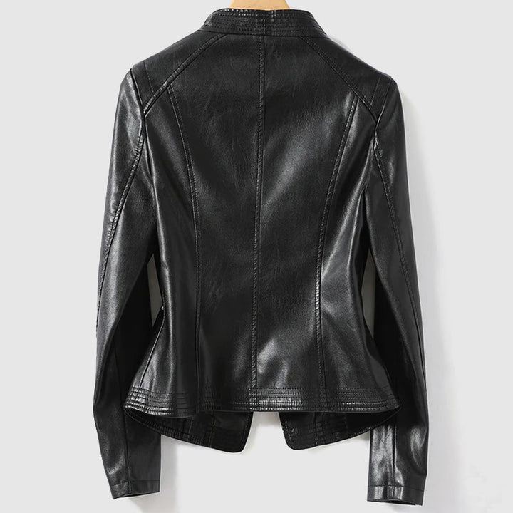 Drune | Vegane Lederjacke mit Reißverschluss für Frauen Umweltfreundliche Materialien