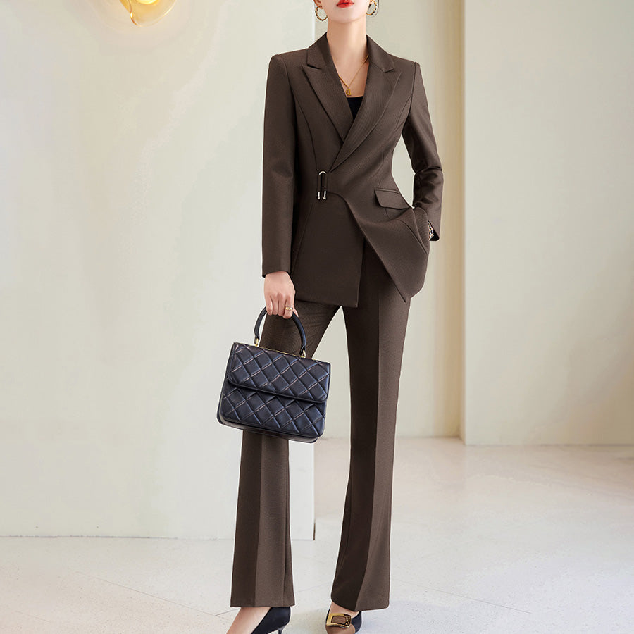 Drune | Blazer Taillierte Passform Wollmischung Formeller Einreiher Stil