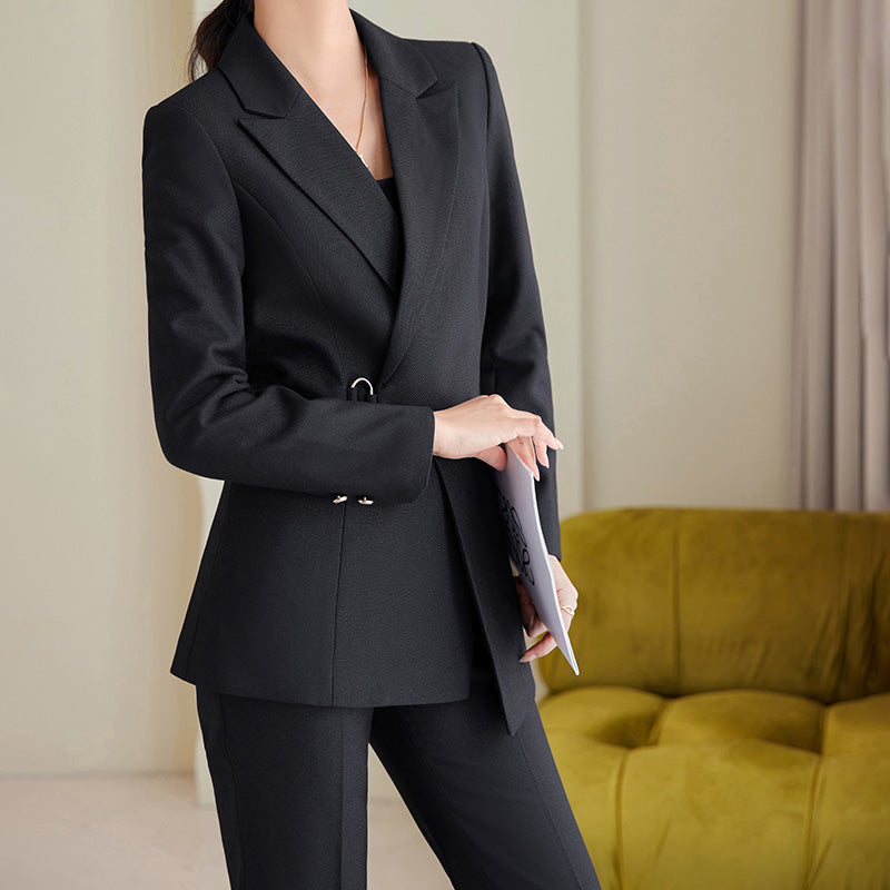 Drune | Blazer Taillierte Passform Wollmischung Formeller Einreiher Stil