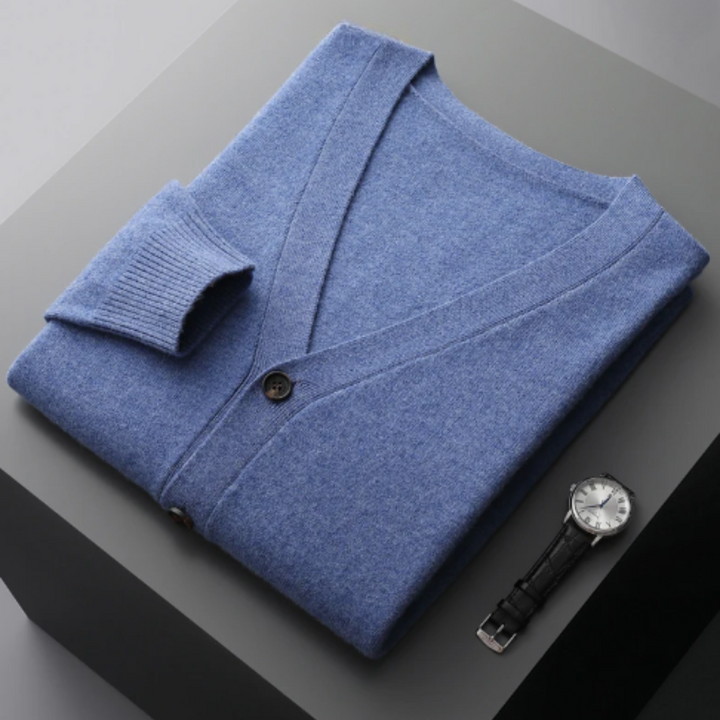 Drune | Cashmere Strickjacke V-ausschnitt Knopfverschluss Weicher Leichter Strick