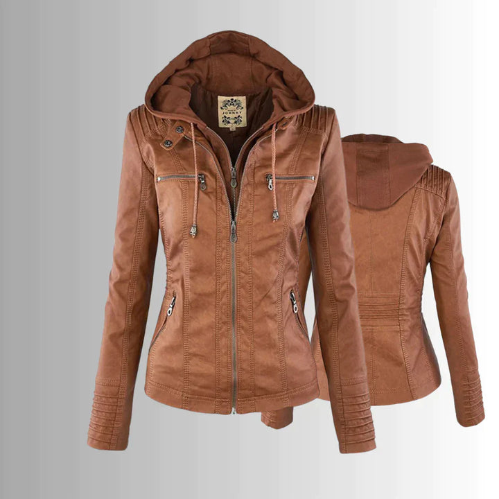 Drune | Elegantes Motorradjacke Mit Kapuze Aus Hochwertigem Leder