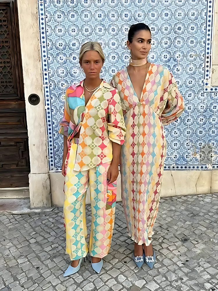 Drune | Bunte Geometrische Set für Damen