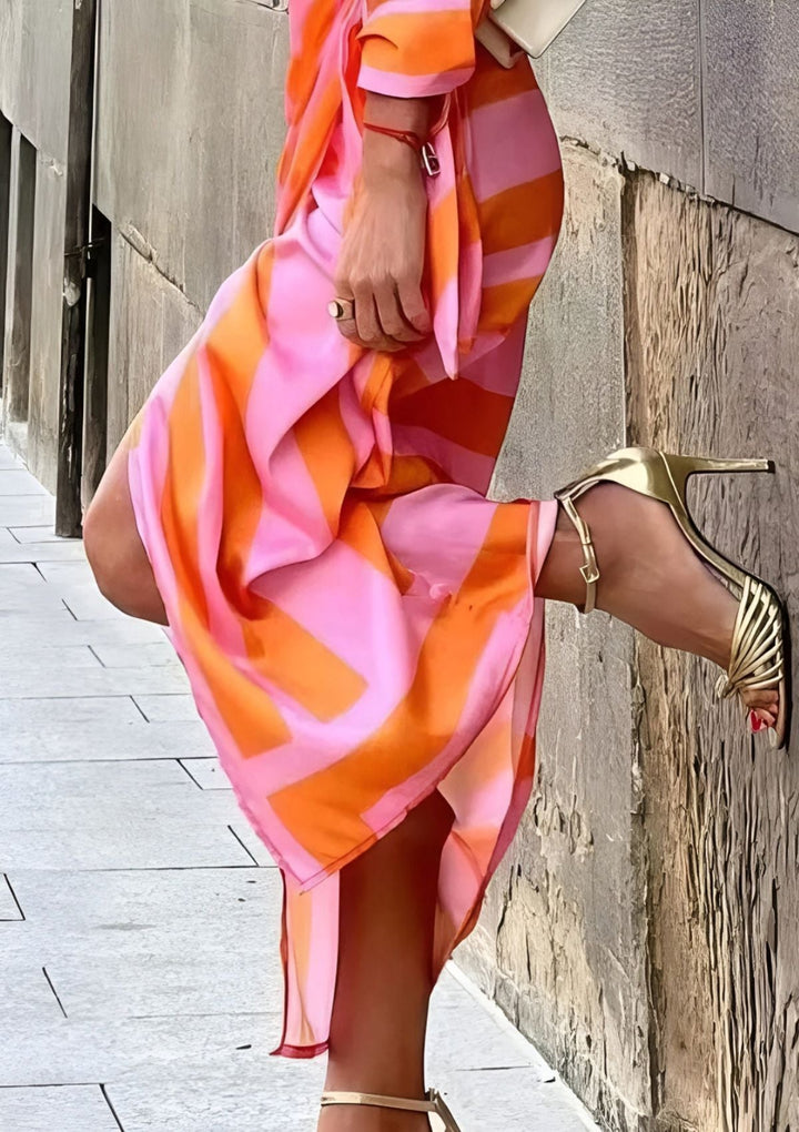 Drune | Gestreifter Wickelkleid