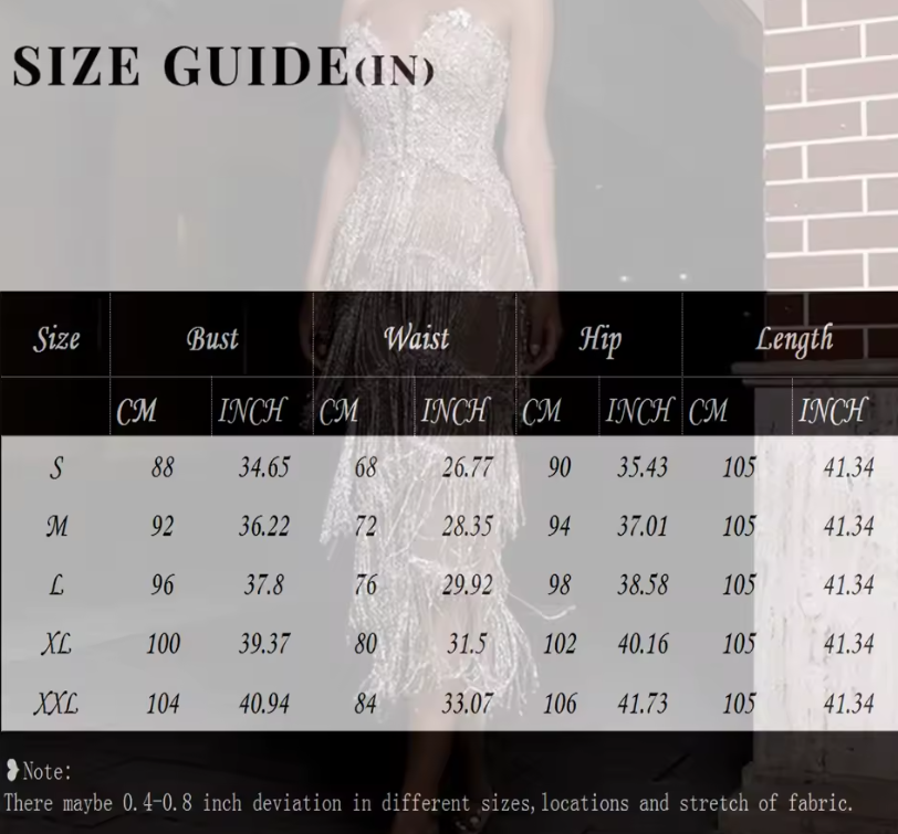 Damen Abendkleid mit funkelnden Fransen und figurbetonter Silhouette Drune