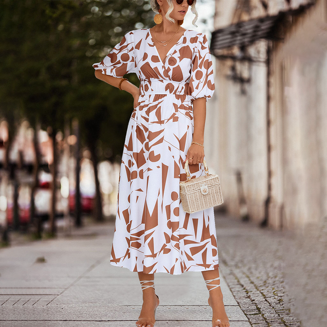 Drune | Midikleid Mit V-Ausschnitt Für Frauen