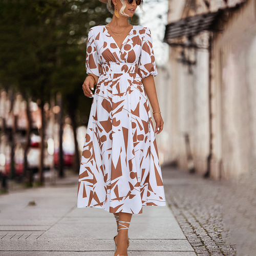 Drune | Midikleid Mit V-Ausschnitt Für Frauen