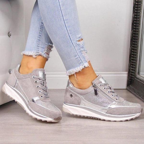 Orthopädische Schuhe - Reißverschluss - Einlagen - Ergonomische Schuhe - Damensneaker Drune